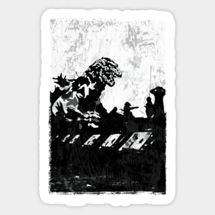 Godzilla Vs the Army Sticker